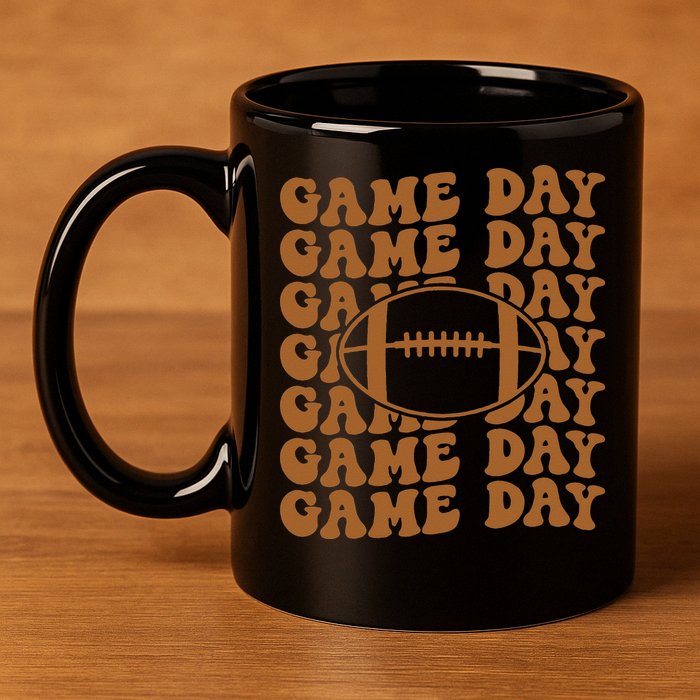 Retro Game Day American Football Lovers Mom Player 11oz C Handle Ceramic Mug