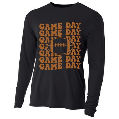 Retro Game Day American Football Lovers Mom Player Cooling Performance Long Sleeve Crew