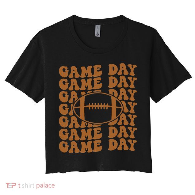 Retro Game Day American Football Lovers Mom Player Crop Top