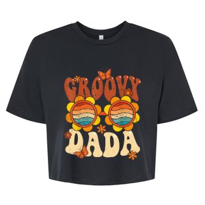 Retro Groovy Dada 70s Aesthetic 1970's Father's Day Bella+Canvas Jersey Crop Tee