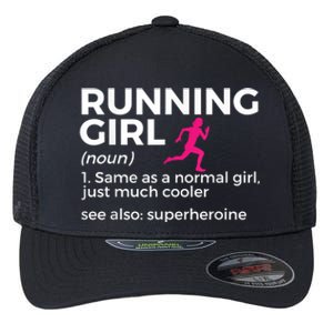 Running Girl Definition Funny Runner Flexfit Unipanel Trucker Cap