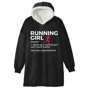 Running Girl Definition Funny Runner Hooded Wearable Blanket