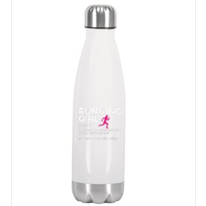 Running Girl Definition Funny Runner Stainless Steel Insulated Water Bottle