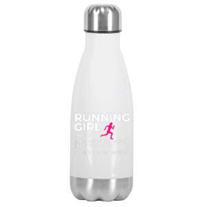 Running Girl Definition Funny Runner Stainless Steel Insulated Water Bottle