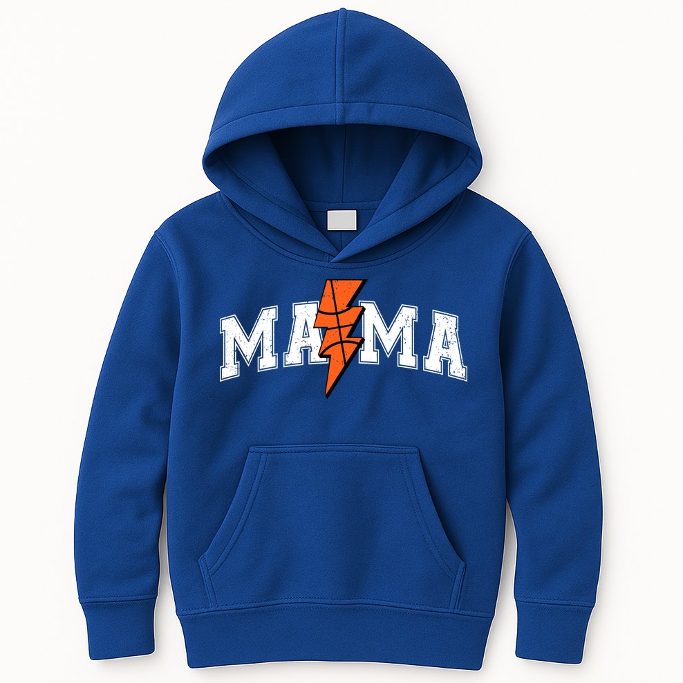 Retro Game Day Basketball Mama Mom Sport Lover Kids Hoodie