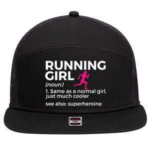 Running Girl Definition Funny Runner 7 Panel Mesh Trucker Snapback Hat