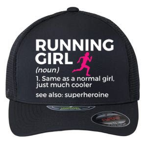 Running Girl Definition Funny Runner Flexfit Unipanel Trucker Cap