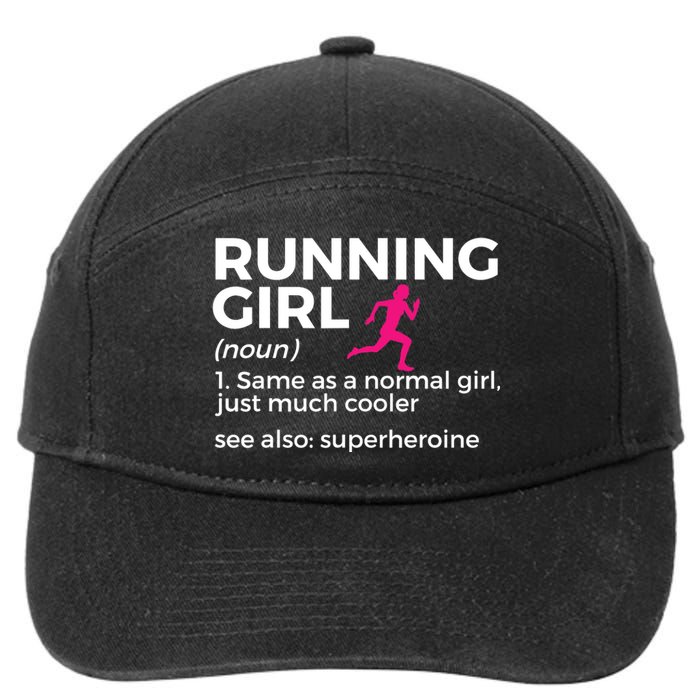 Running Girl Definition Funny Runner 7-Panel Snapback Hat