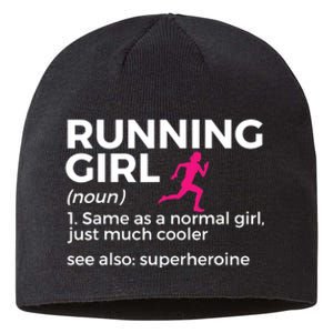 Running Girl Definition Funny Runner Sustainable Beanie