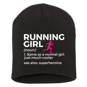 Running Girl Definition Funny Runner Short Acrylic Beanie