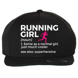 Running Girl Definition Funny Runner Wool Snapback Cap