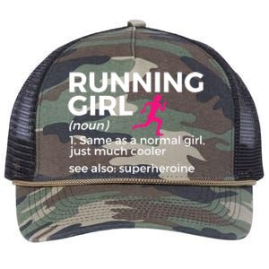 Running Girl Definition Funny Runner Retro Rope Trucker Hat Cap