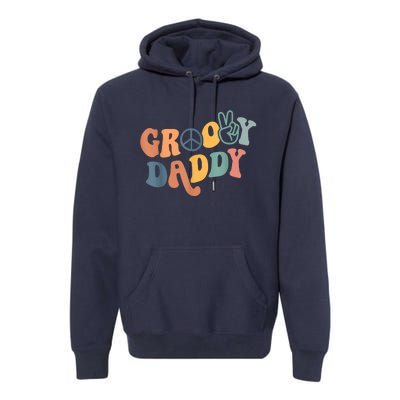 Retro Groovy Daddy Gifts For Dad Fathers Day Men Premium Hoodie