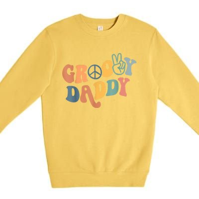 Retro Groovy Daddy Gifts For Dad Fathers Day Men Premium Crewneck Sweatshirt