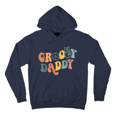 Retro Groovy Daddy Gifts For Dad Fathers Day Men Hoodie