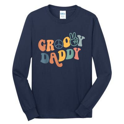 Retro Groovy Daddy Gifts For Dad Fathers Day Men Tall Long Sleeve T-Shirt