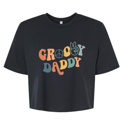 Retro Groovy Daddy Matching Family 1st Birthday Party Bella+Canvas Jersey Crop Tee