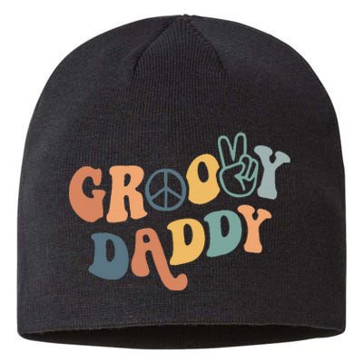 Retro Groovy Daddy Matching Family 1st Birthday Party Sustainable Beanie