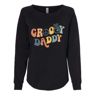 Retro Groovy Daddy Matching Family 1st Birthday Party Womens California Wash Sweatshirt