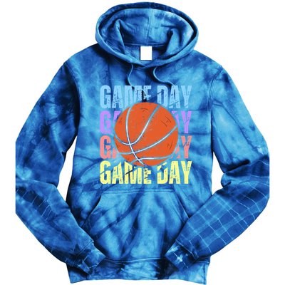 Retro Game Day Basketball Lovers Vintage Mom Mother's Day Meaningful Gift Tie Dye Hoodie