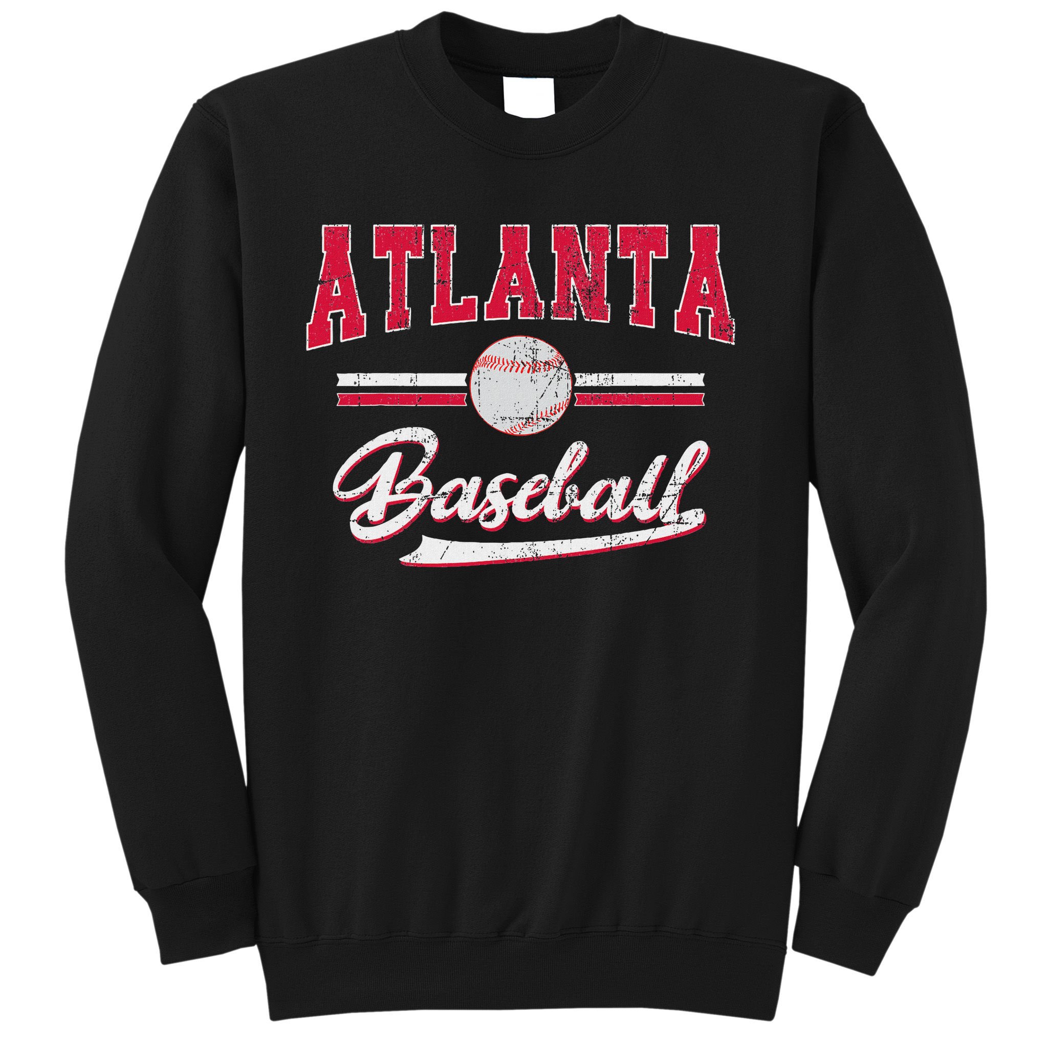 Retro Game Day Vintage Atlanta Baseball Sweatshirt