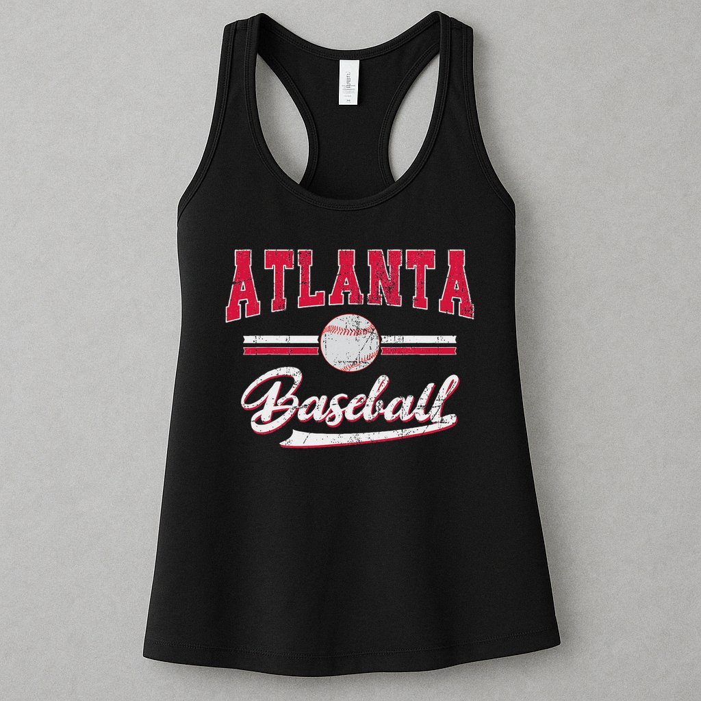 Retro Game Day Vintage Atlanta Baseball Womens Tank Top