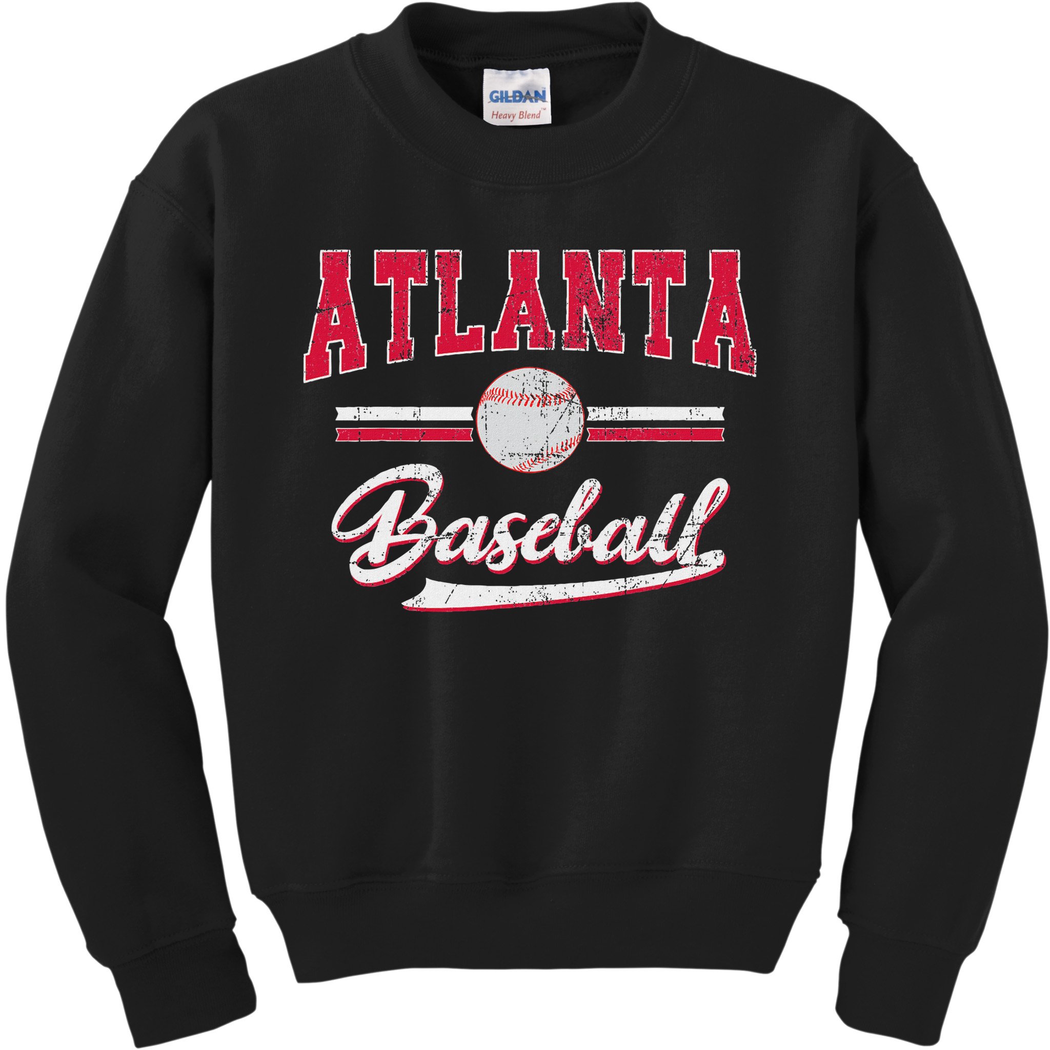 Retro Game Day Vintage Atlanta Baseball Kids Sweatshirt