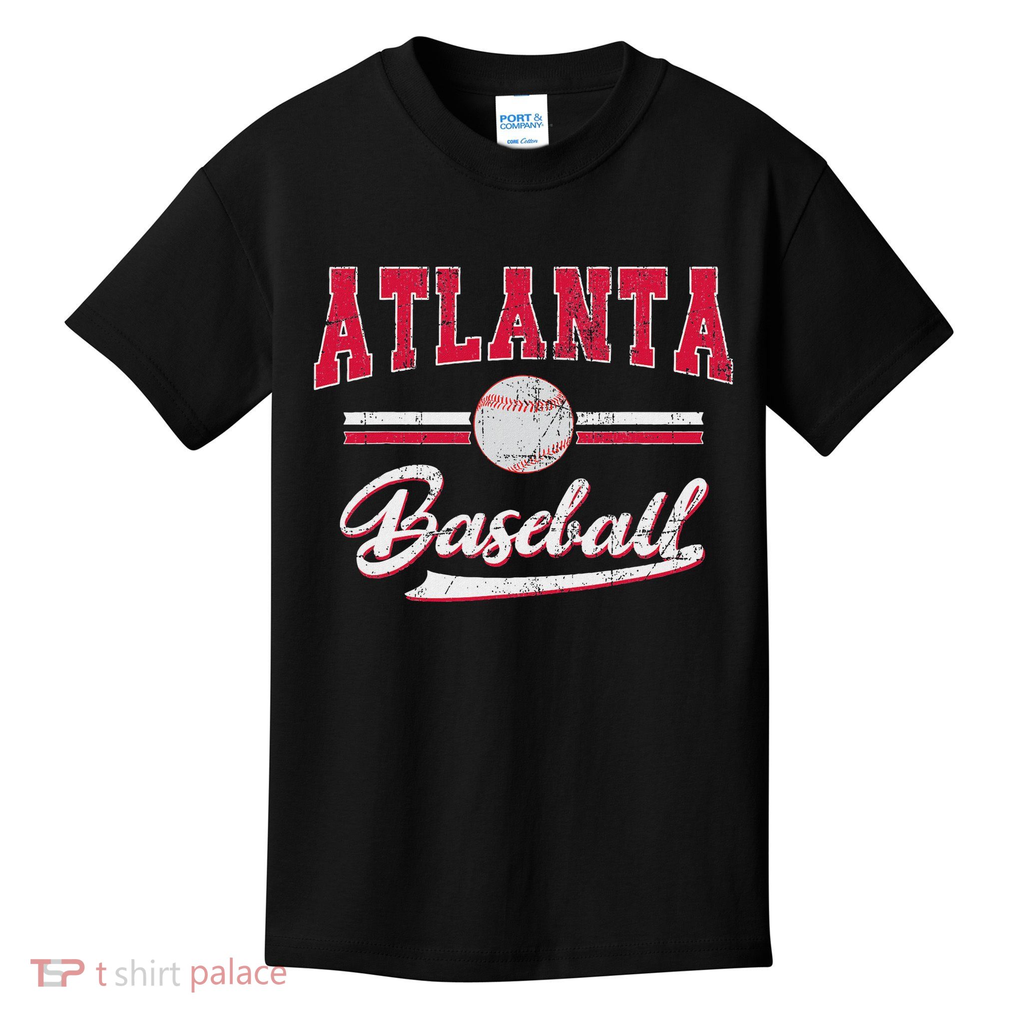 Retro Game Day Vintage Atlanta Baseball Kids T-Shirt