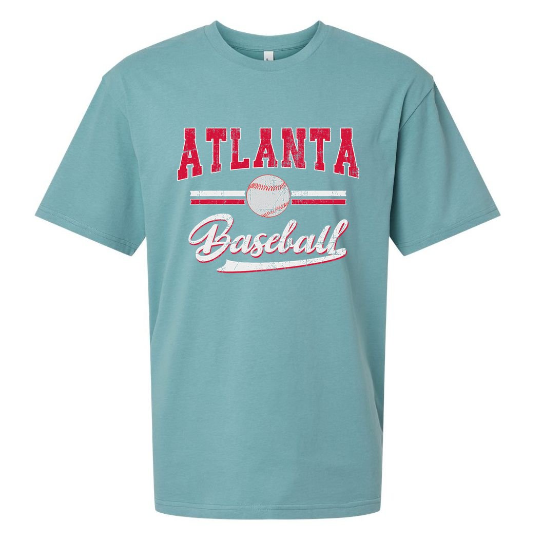Retro Game Day Vintage Atlanta Baseball Sueded Cloud Jersey T-Shirt