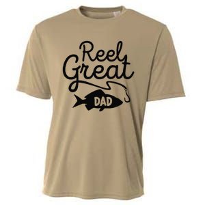 Reel Great Dad Fishing Daddy Lover Fathers Day Gift Cooling Performance Crew T-Shirt