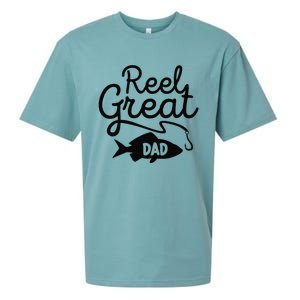 Reel Great Dad Fishing Daddy Lover Fathers Day Gift Sueded Cloud Jersey T-Shirt