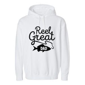 Reel Great Dad Fishing Daddy Lover Fathers Day Gift Garment-Dyed Fleece Hoodie