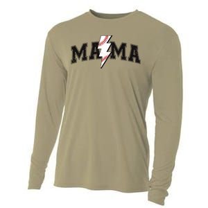 Retro Game Day Baseball Mama Mom Sport Lover Cooling Performance Long Sleeve Crew