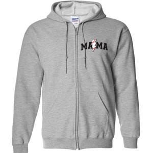 Retro Game Day Baseball Mama Mom Sport Lover Full Zip Hoodie