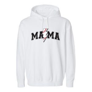 Retro Game Day Baseball Mama Mom Sport Lover Garment-Dyed Fleece Hoodie