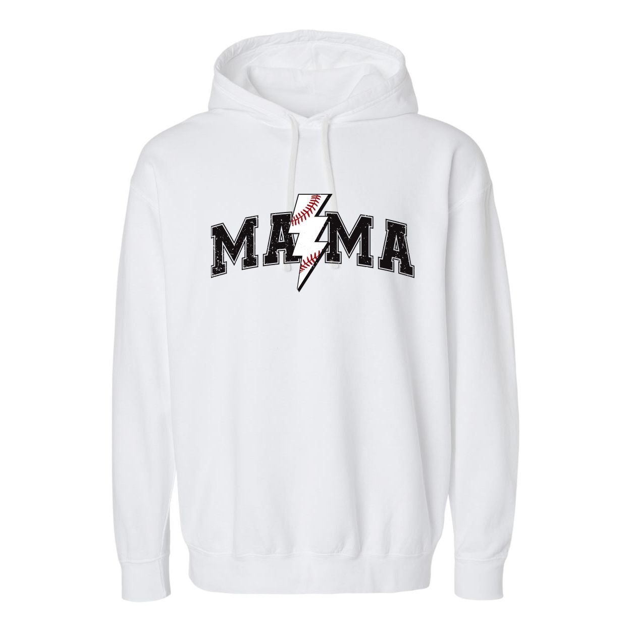 Retro Game Day Baseball Mama Mom Sport Lover Garment-Dyed Fleece Hoodie