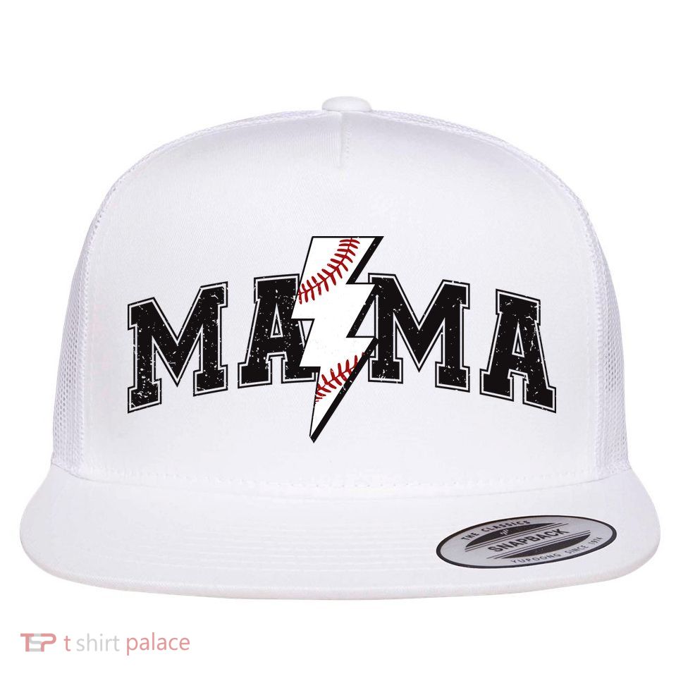 Retro Game Day Baseball Mama Mom Sport Lover Flatbill Hat