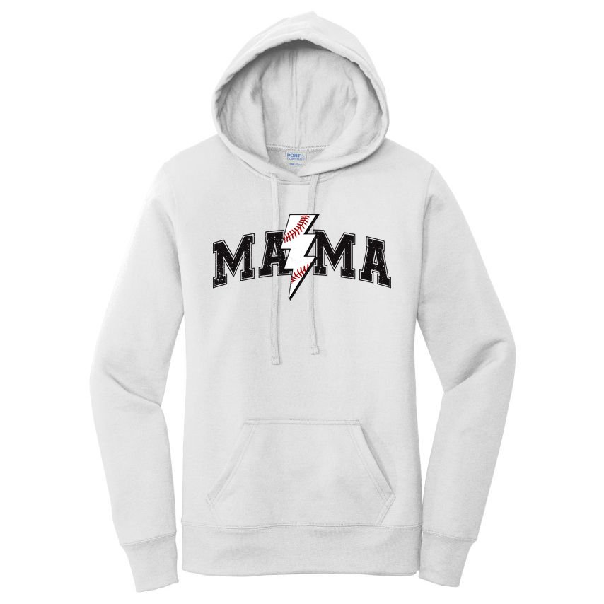 Retro Game Day Baseball Mama Mom Sport Lover Women's Pullover Hoodie