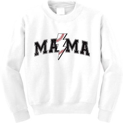 Retro Game Day Baseball Mama Mom Sport Lover Kids Sweatshirt