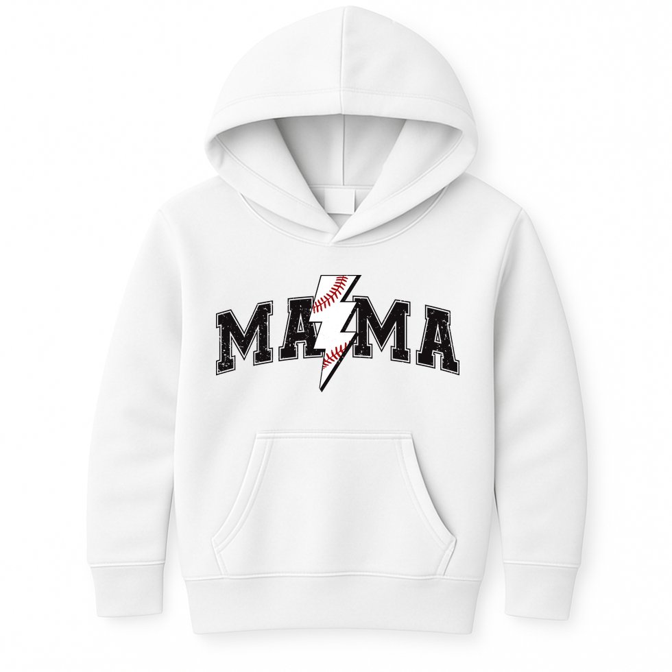 Retro Game Day Baseball Mama Mom Sport Lover Kids Hoodie