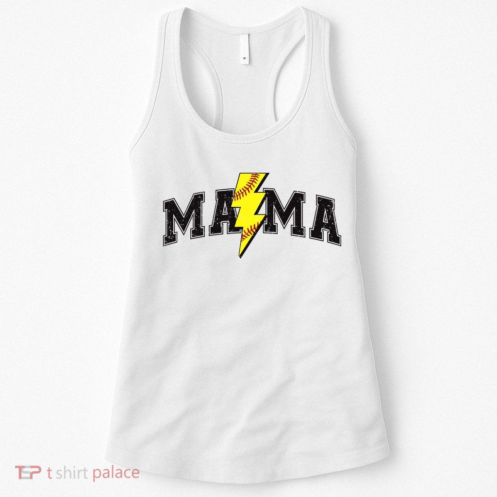 Retro Game Day Softball Mama Mom Sport Lover Womens Tank Top