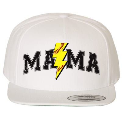 Retro Game Day Softball Mama Mom Sport Lover Wool Snapback Cap