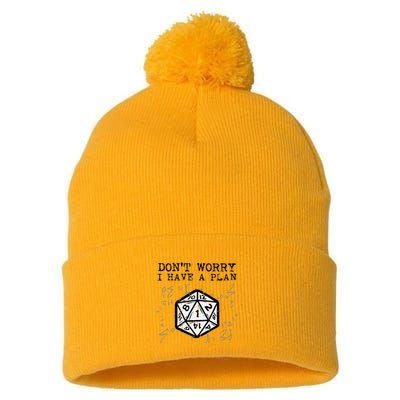 RPG Gamer Dont Worry I Have Plan Funny Pom Pom 12in Knit Beanie