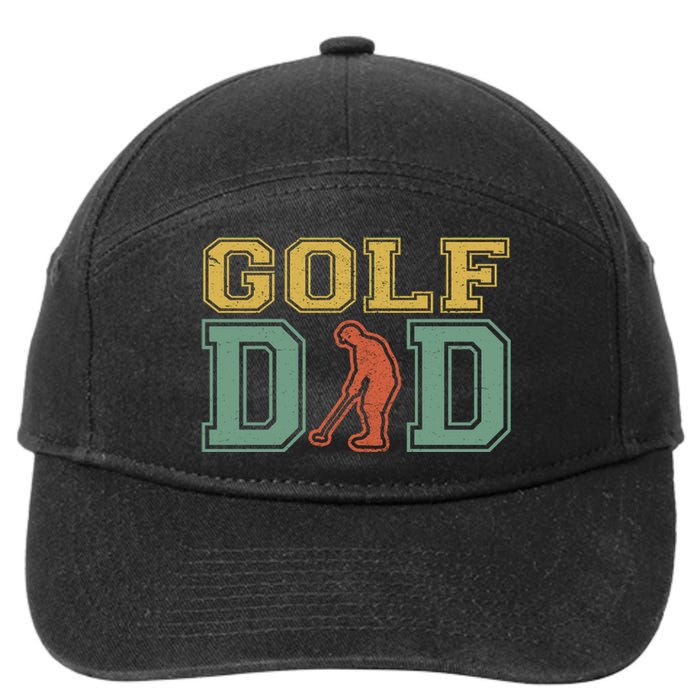 Retro Golf Dad For Golf Lovers Active Gift For Father's Day 7-Panel Snapback Hat