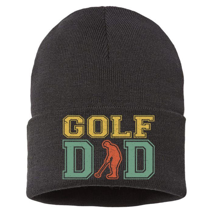 Retro Golf Dad For Golf Lovers Active Gift For Father's Day Sustainable Knit Beanie