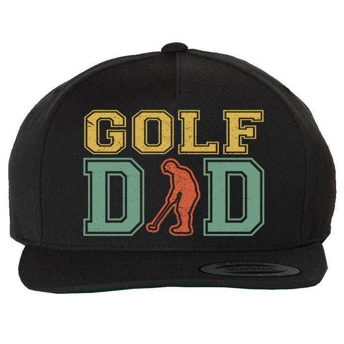 Retro Golf Dad For Golf Lovers Active Gift For Father's Day Wool Snapback Cap