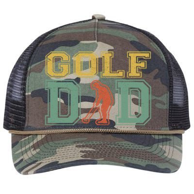 Retro Golf Dad For Golf Lovers Active Gift For Father's Day Retro Rope Trucker Hat Cap