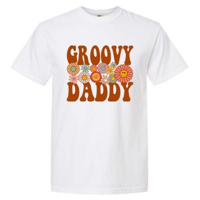 Retro Groovy Daddy Matching Family 1st Birthday Party Garment-Dyed Heavyweight T-Shirt