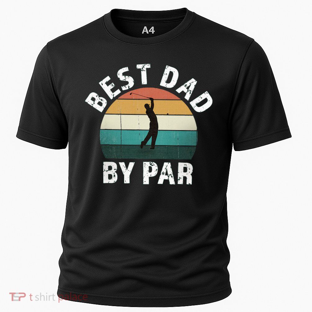 Retro Golfer Dad Fun Vintage Sunset Father Playing Golf Pun Performance Shirt