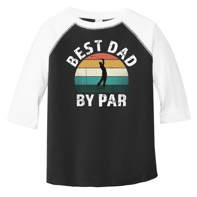 Retro Golfer Dad Fun Vintage Sunset Father Playing Golf Pun Toddler Fine Jersey T-Shirt